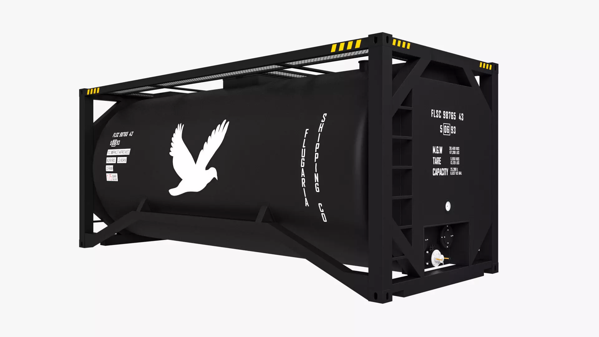 20 ft Bitumen Tank Container 3D model_0