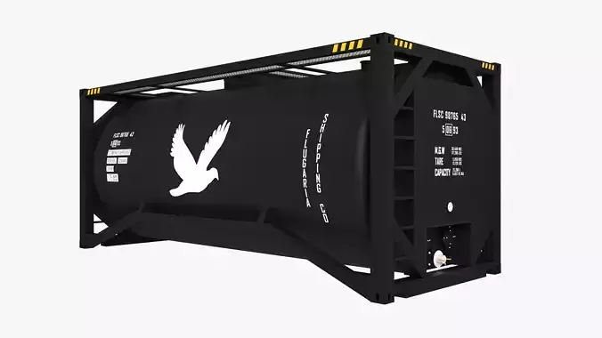 20 ft Bitumen Tank Container 3D model