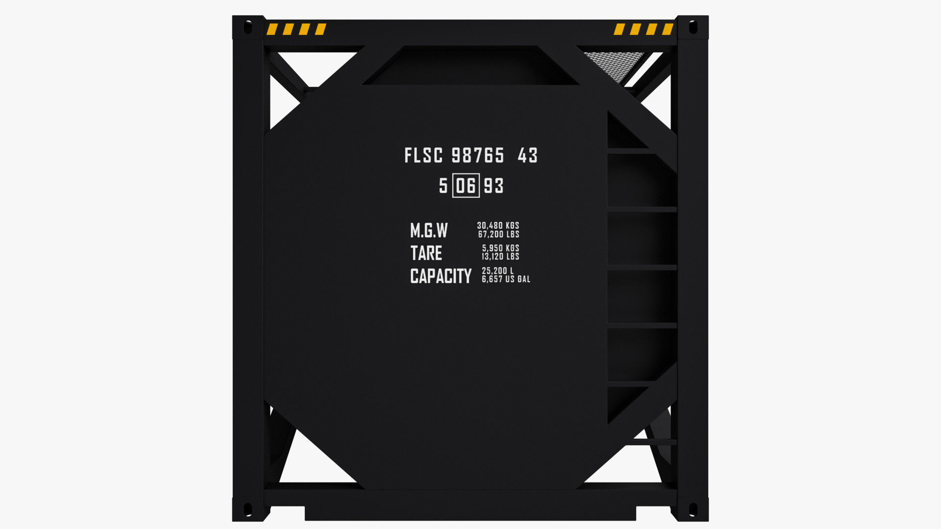 20 ft Bitumen Tank Container 3D model_7