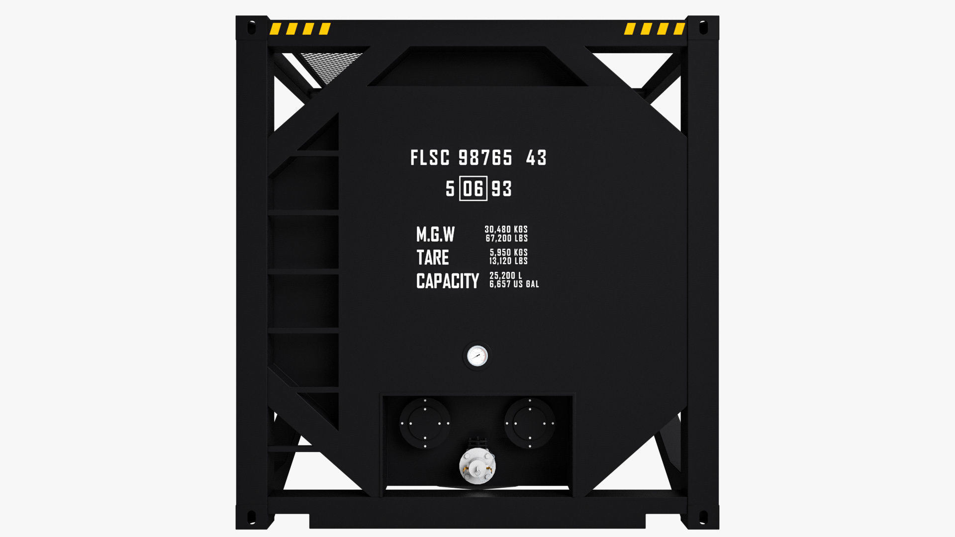 20 ft Bitumen Tank Container 3D model_1