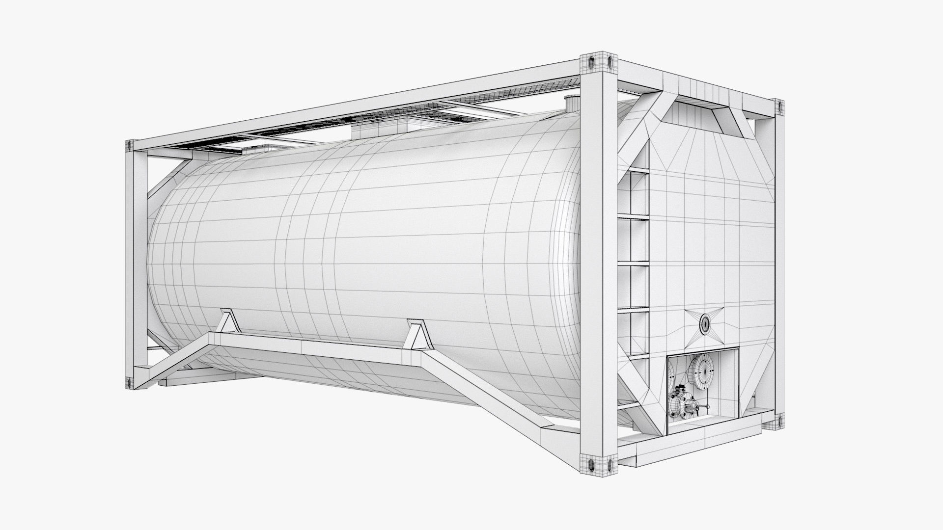 20 ft Bitumen Tank Container 3D model_10