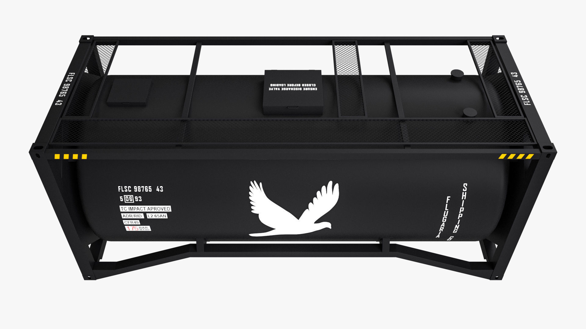 20 ft Bitumen Tank Container 3D model_3