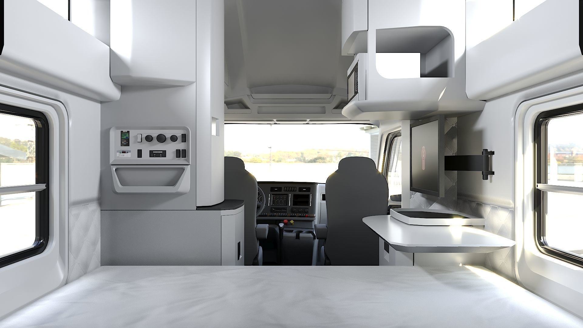 Kenworth T680 with detailed interior Low-poly 3D model_14