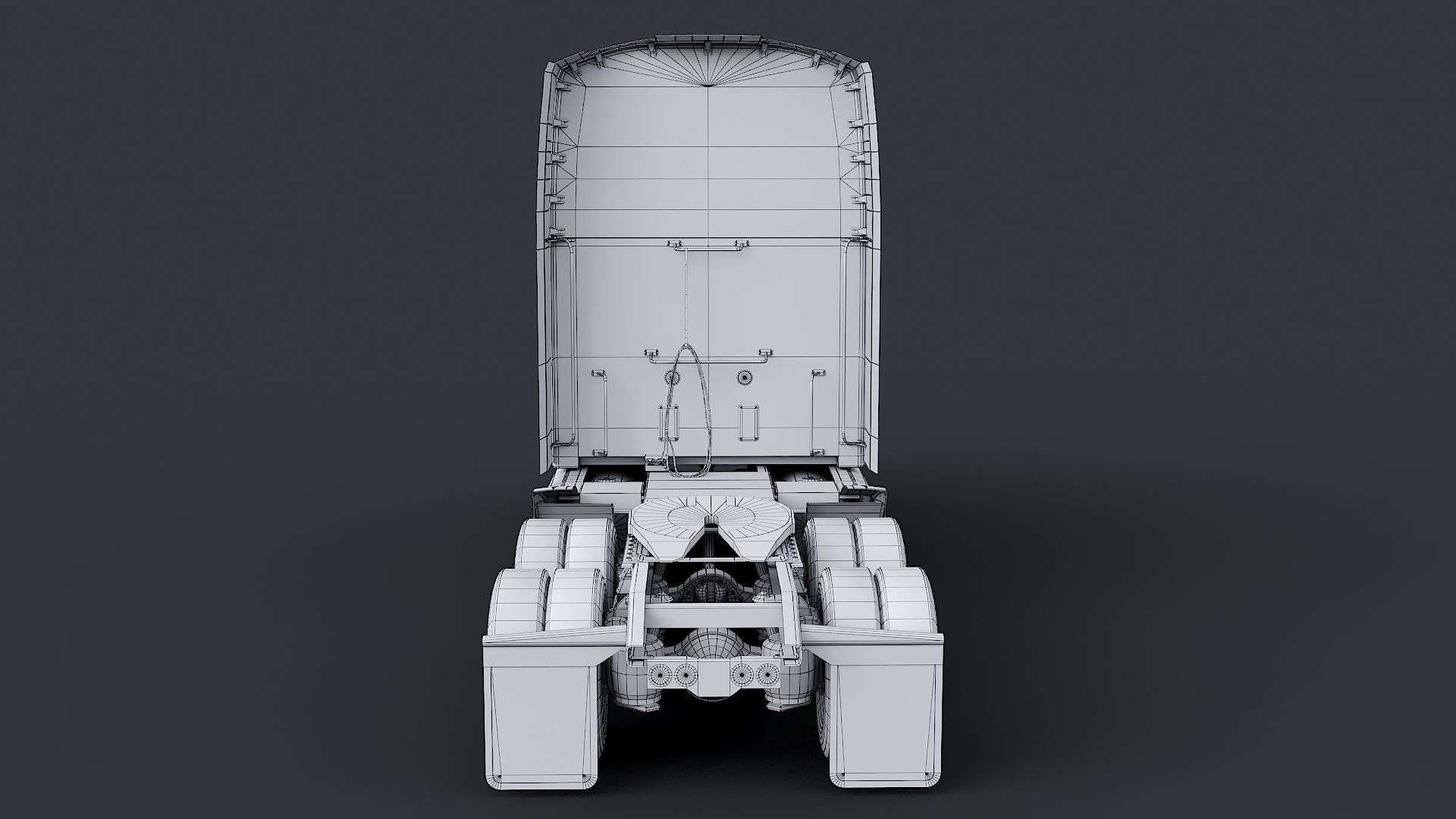 Kenworth T680 with detailed interior Low-poly 3D model_33