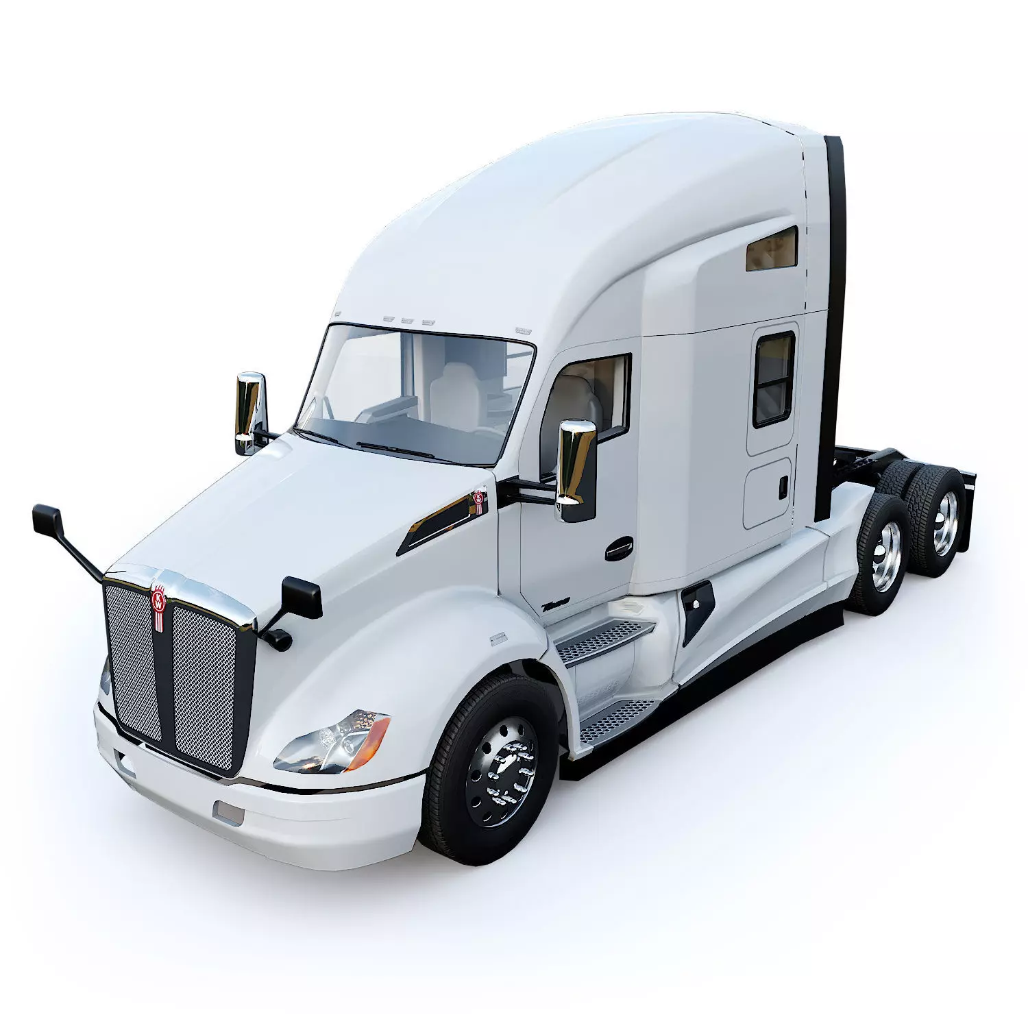 Kenworth T680 with detailed interior Low-poly 3D model_0