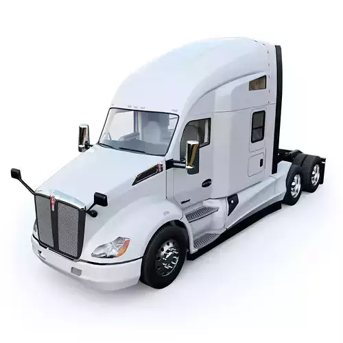 Kenworth T680 with detailed interior Low-poly 3D model
