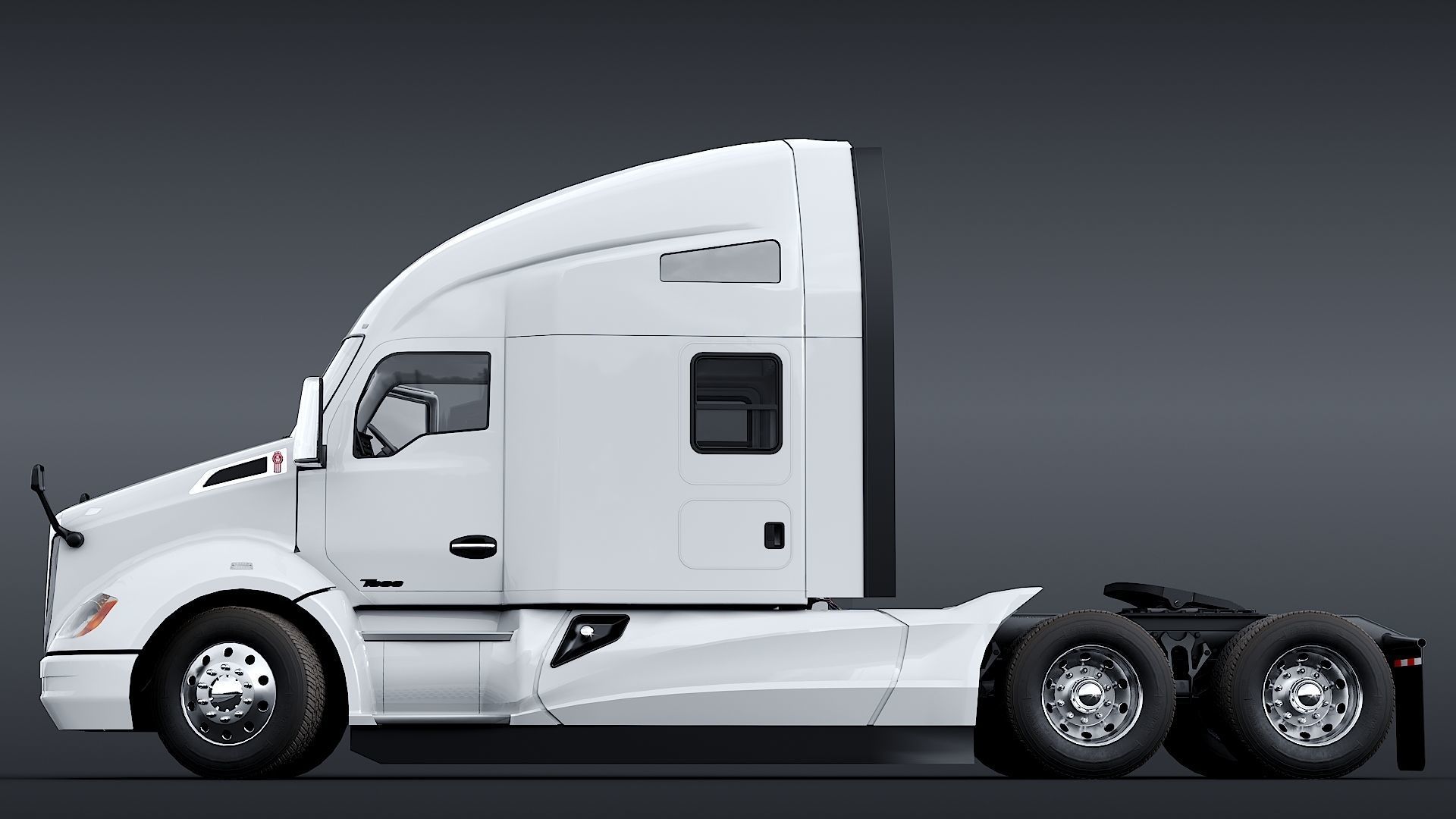 Kenworth T680 with detailed interior Low-poly 3D model_7