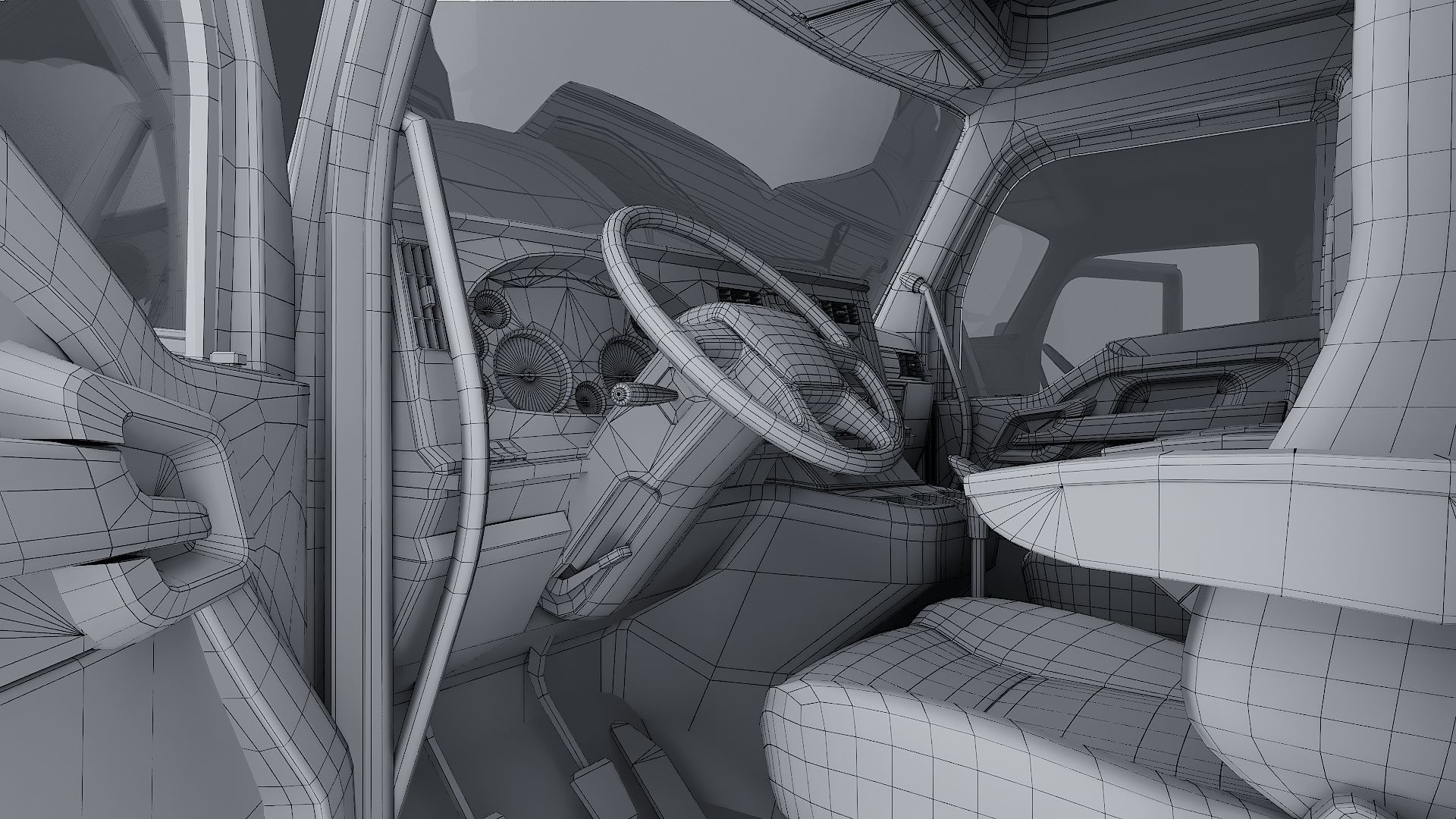 Kenworth T680 with detailed interior Low-poly 3D model_38