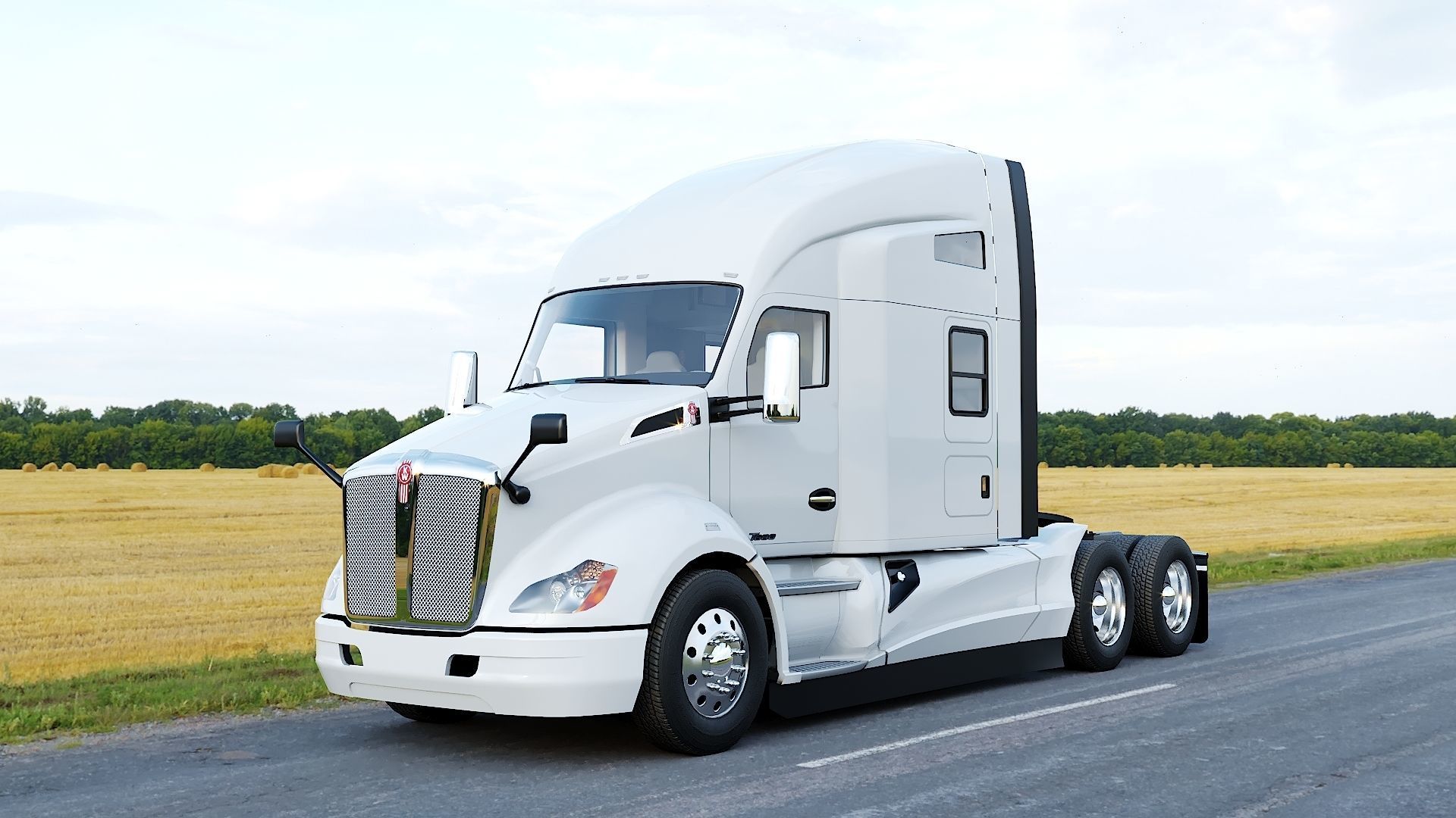 Kenworth T680 with detailed interior Low-poly 3D model_29