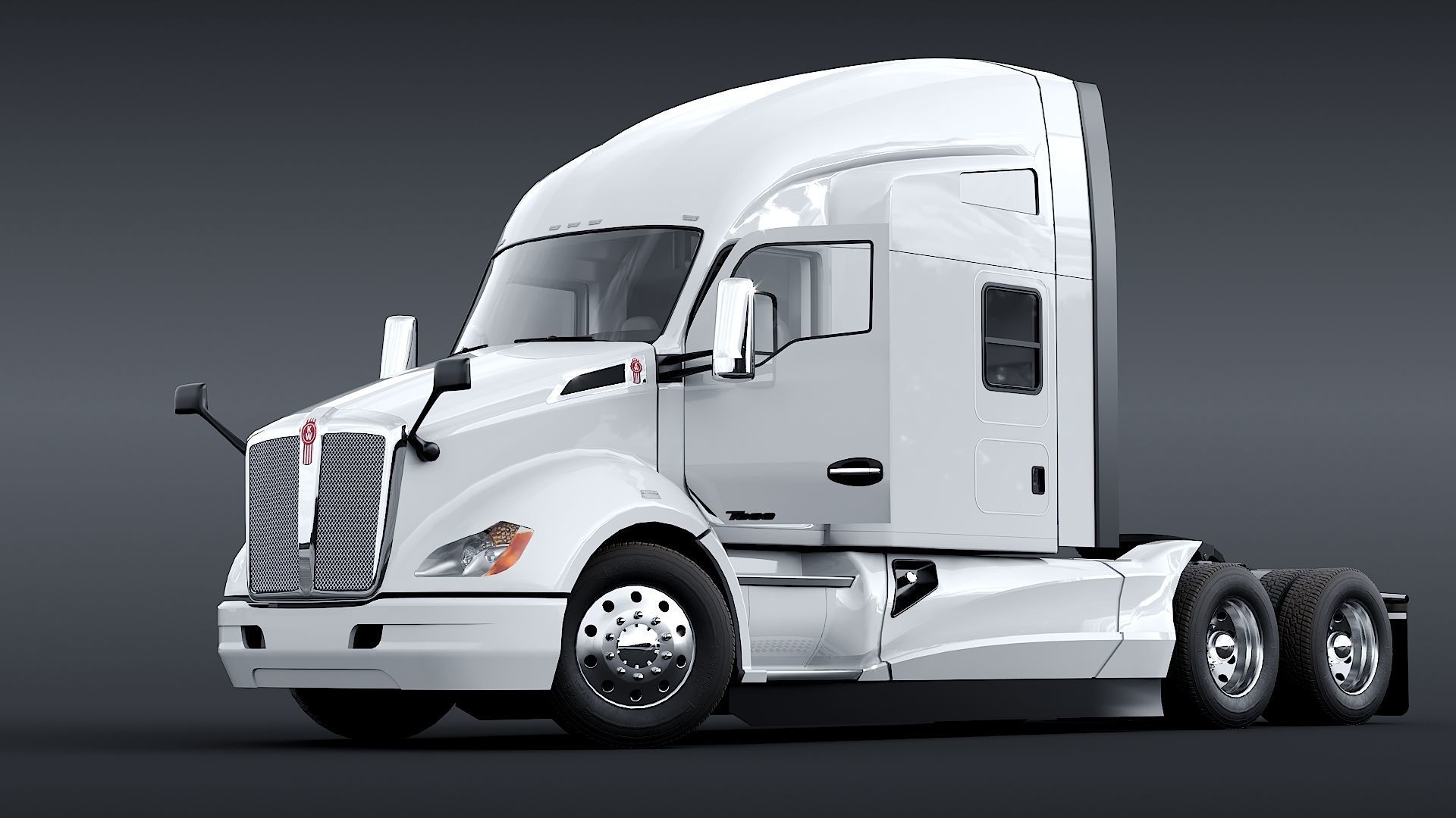 Kenworth T680 with detailed interior Low-poly 3D model_2