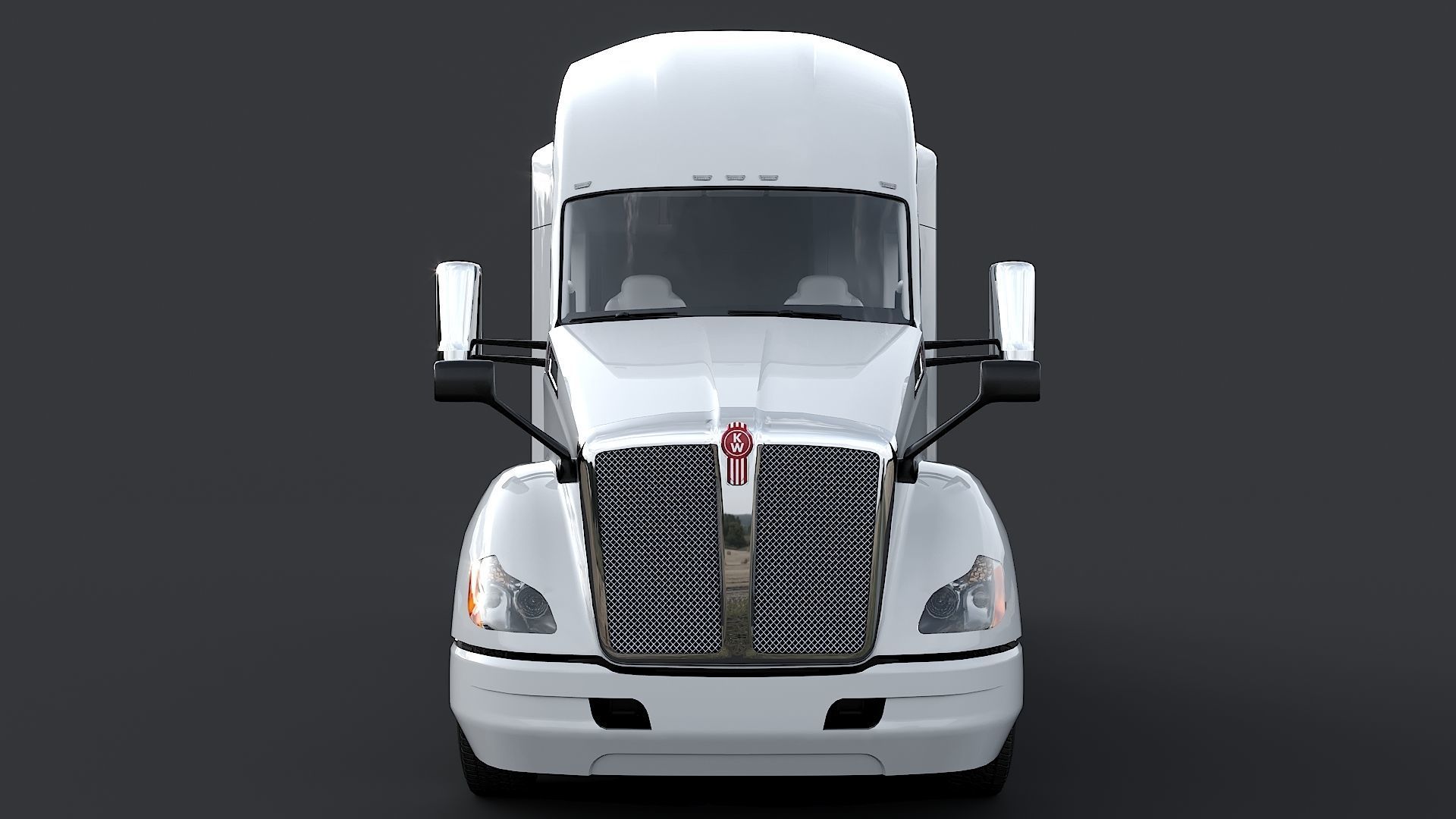 Kenworth T680 with detailed interior Low-poly 3D model_3