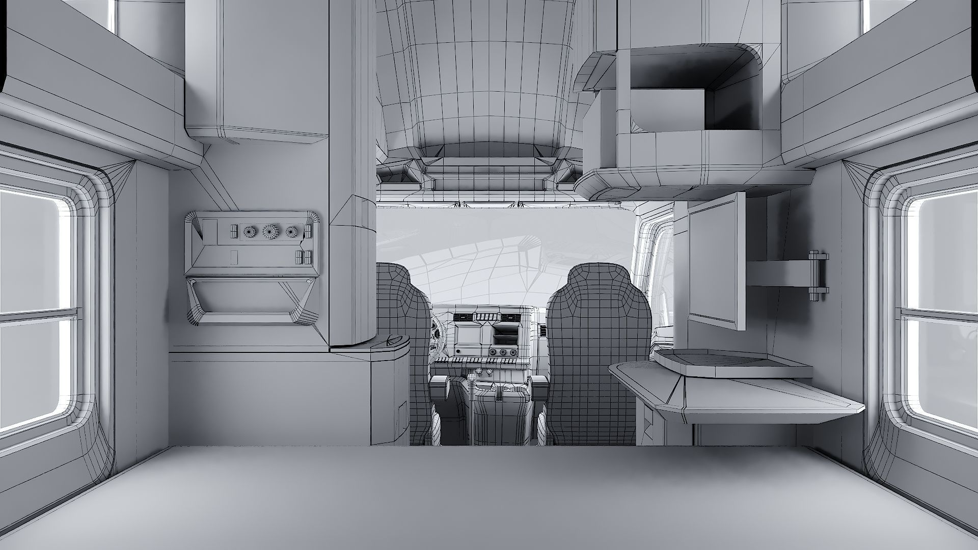 Kenworth T680 with detailed interior Low-poly 3D model_40