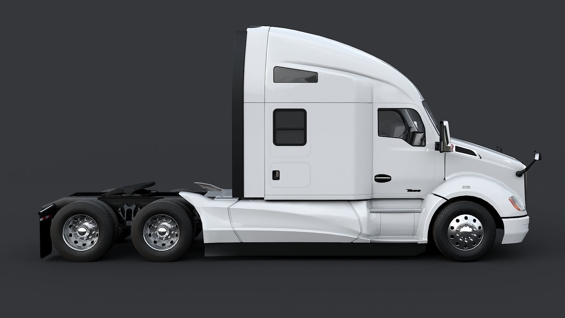 Kenworth T680 with detailed interior Low-poly 3D model_4
