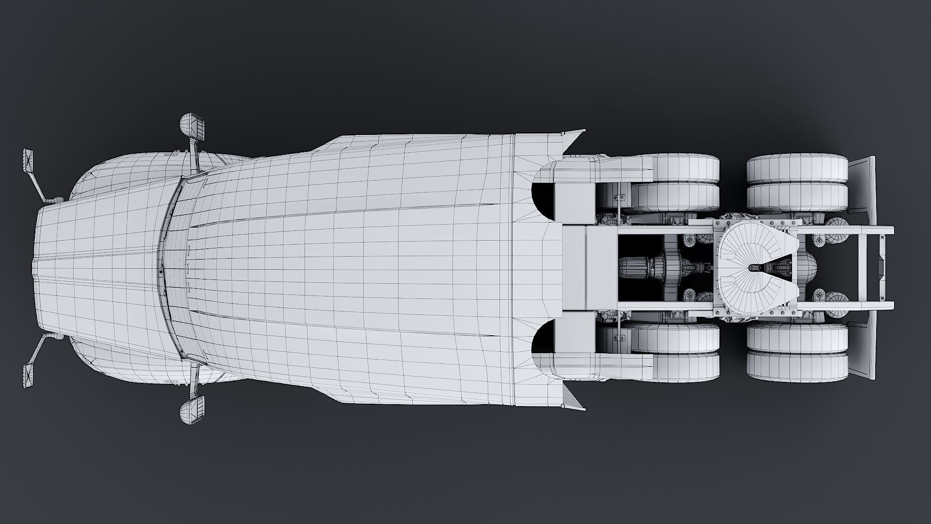 Kenworth T680 with detailed interior Low-poly 3D model_37