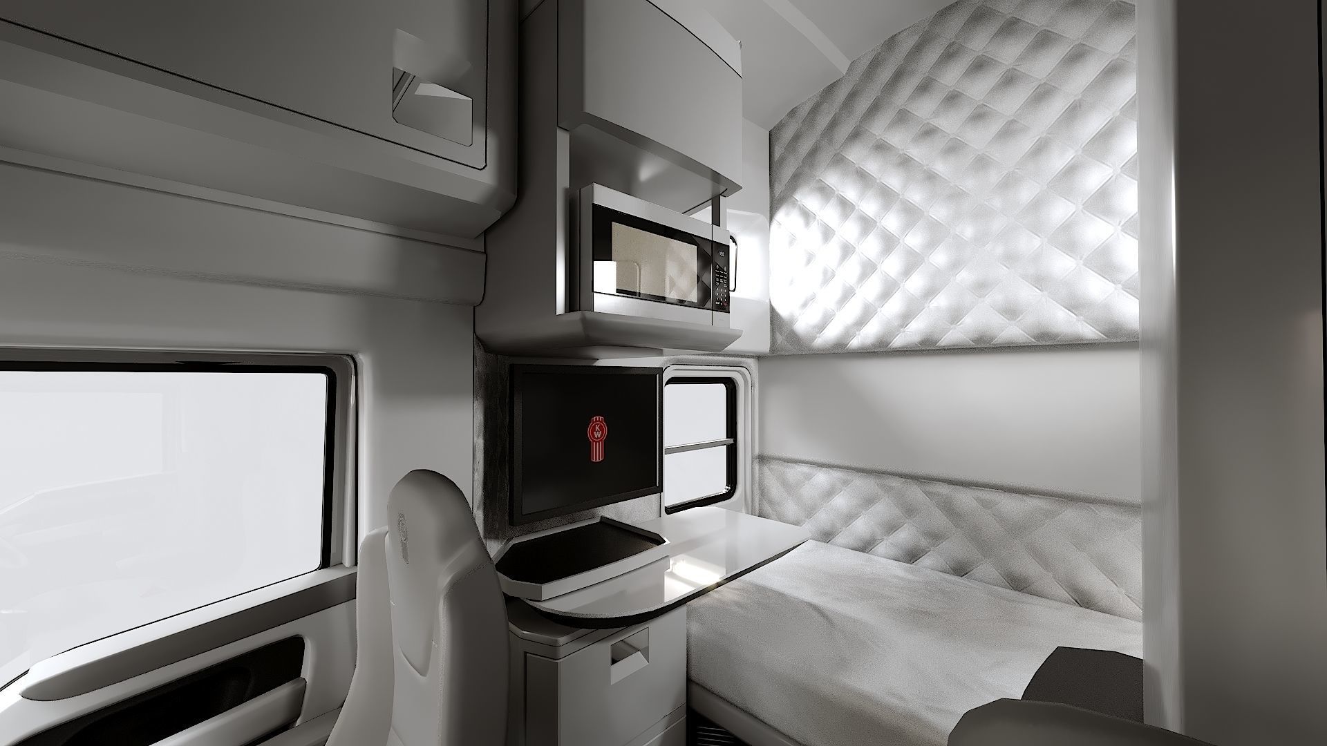 Kenworth T680 with detailed interior Low-poly 3D model_16