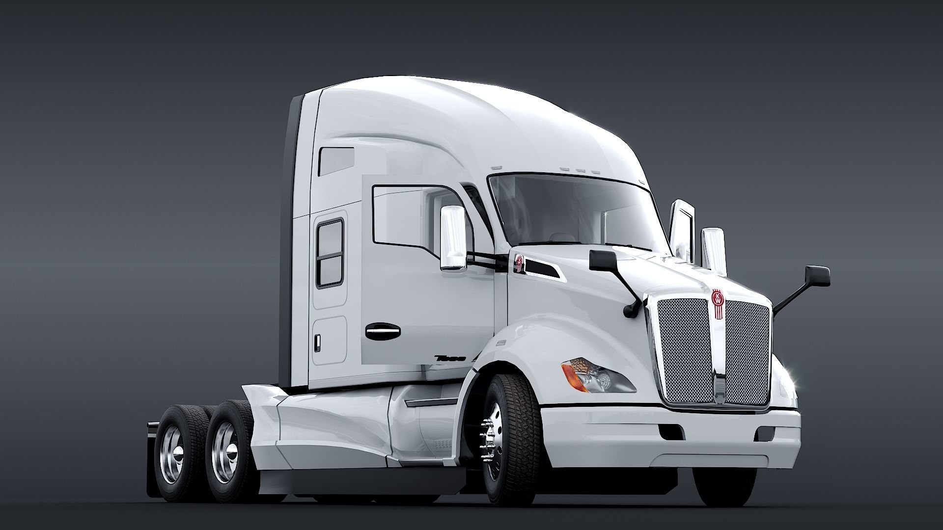 Kenworth T680 with detailed interior Low-poly 3D model_8