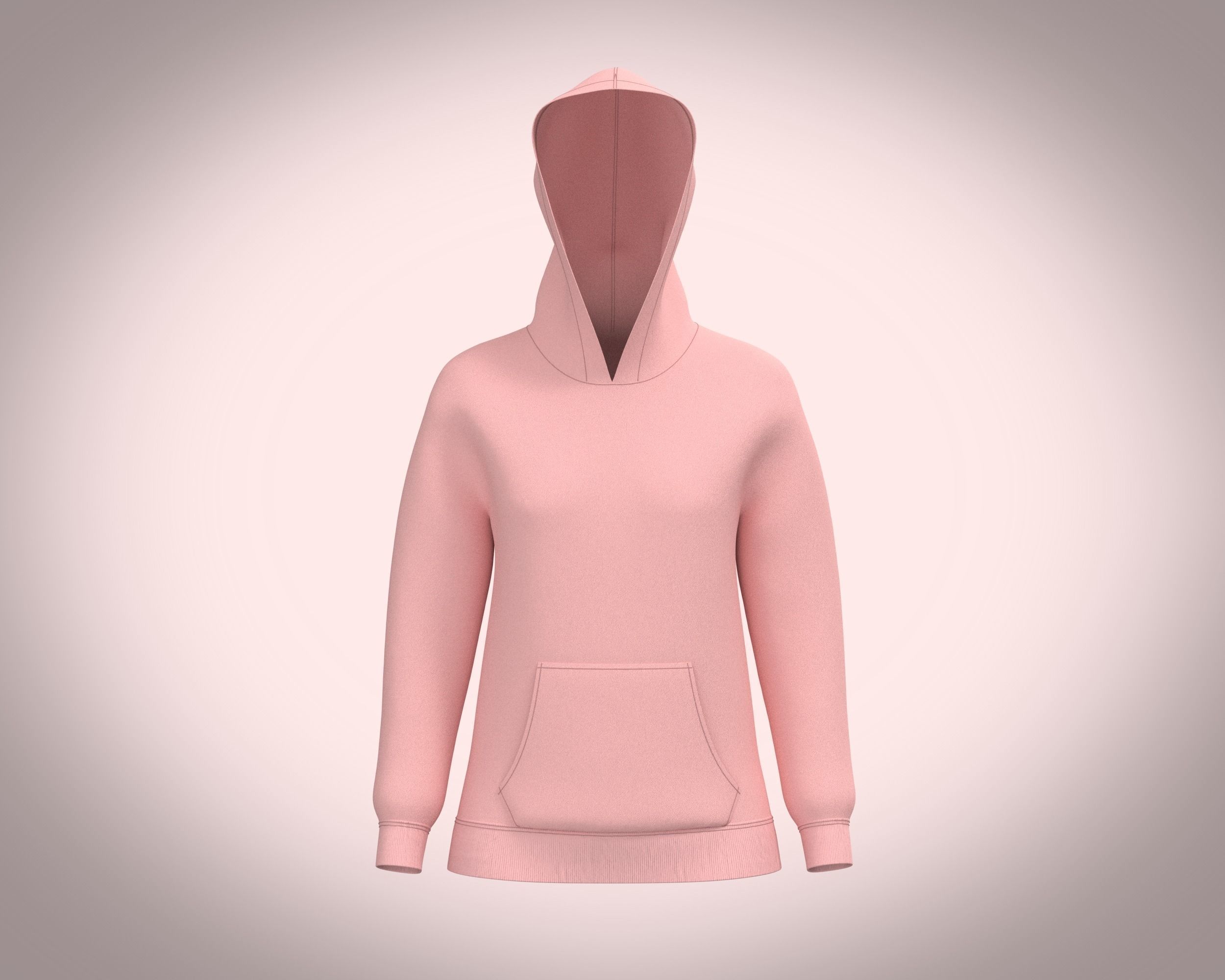 Ladies Hoodie with Jogger 3D model_1