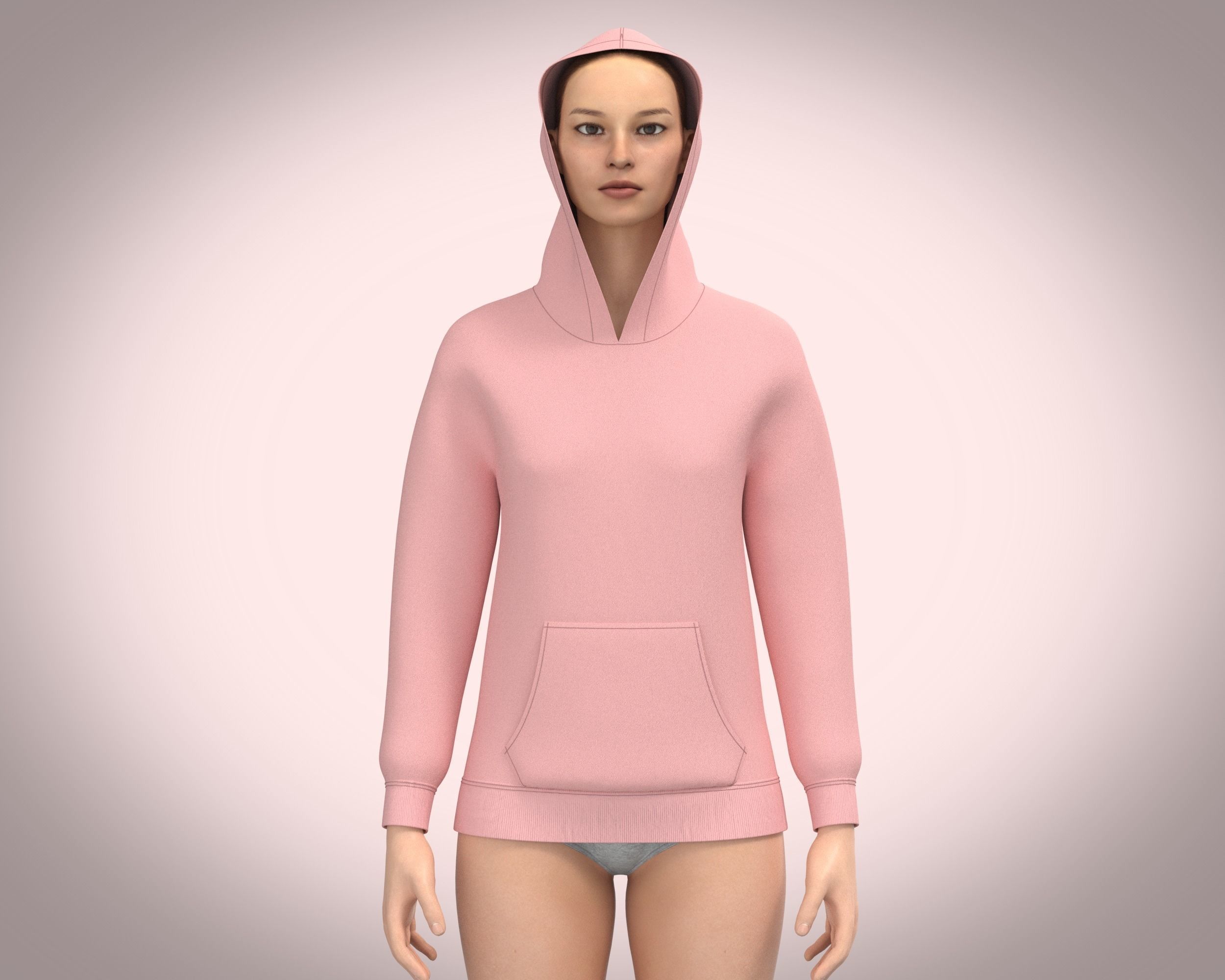 Ladies Hoodie with Jogger 3D model_5