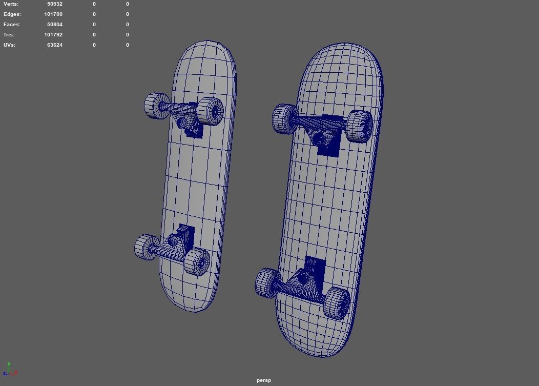 Skate skateboards Low-poly 3D model_8