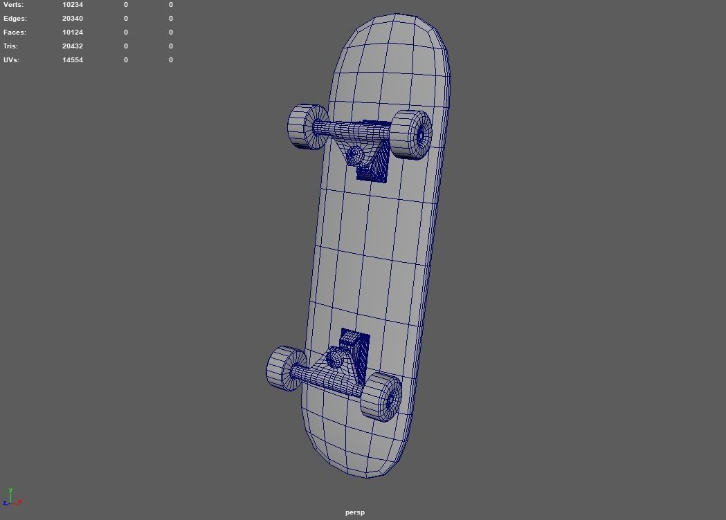 Skate skateboards Low-poly 3D model_9