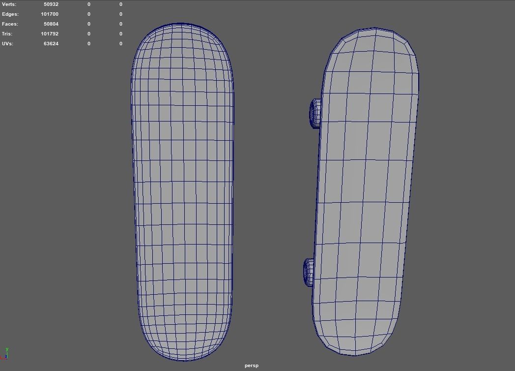 Skate skateboards Low-poly 3D model_12