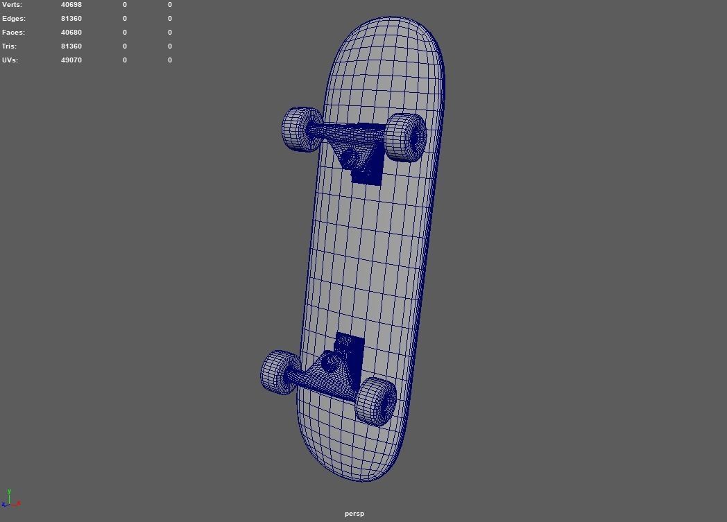 Skate skateboards Low-poly 3D model_10