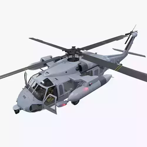 UH-60 Black Hawk South Korea Air Force Complex Animation Low-poly 3D model
