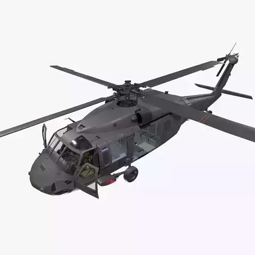 UH-60 Black Hawk Dark Complex Animation Low-poly 3D model