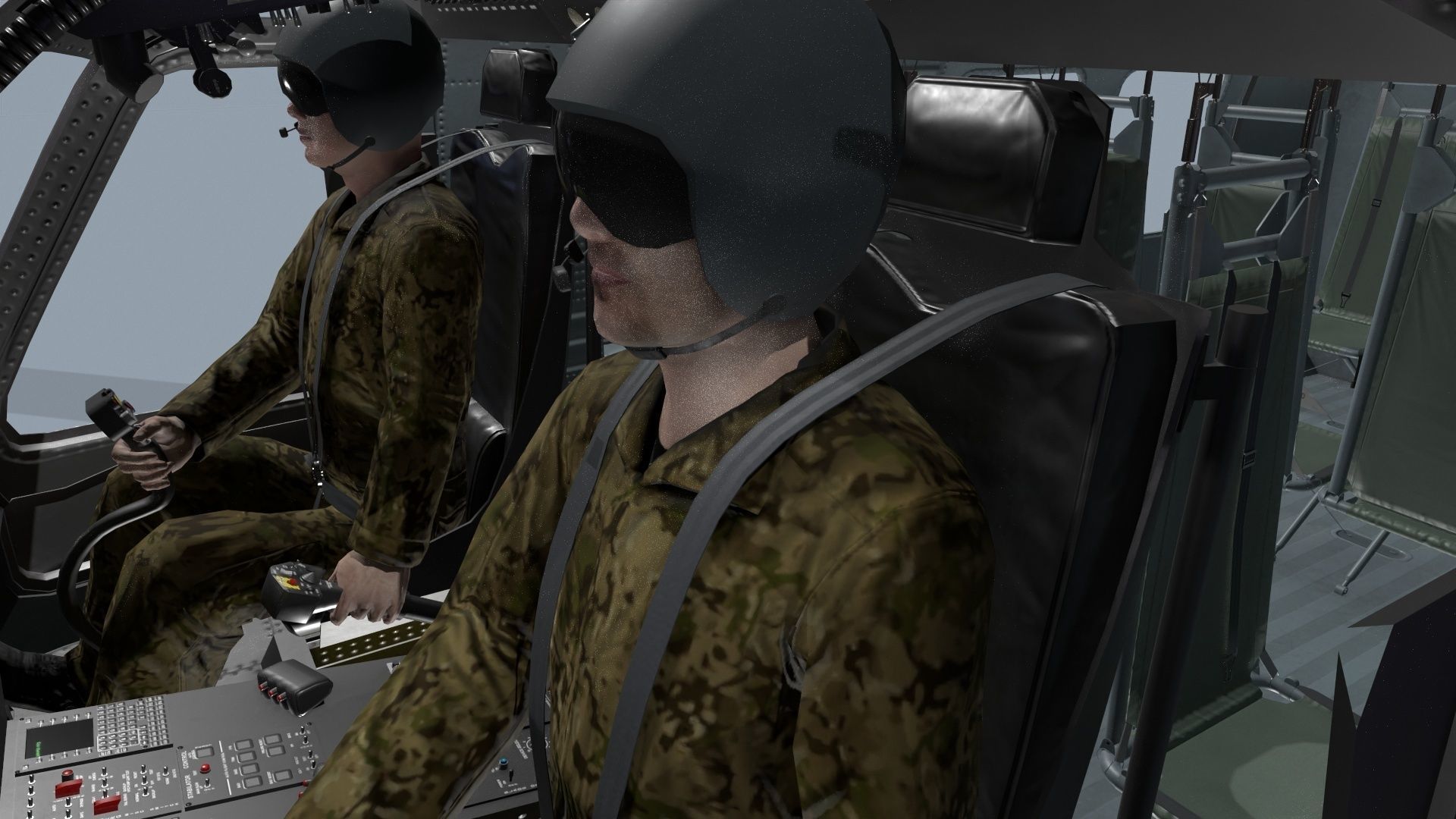 UH-60 Black Hawk Australian Army Complex Animation Low-poly 3D model_20