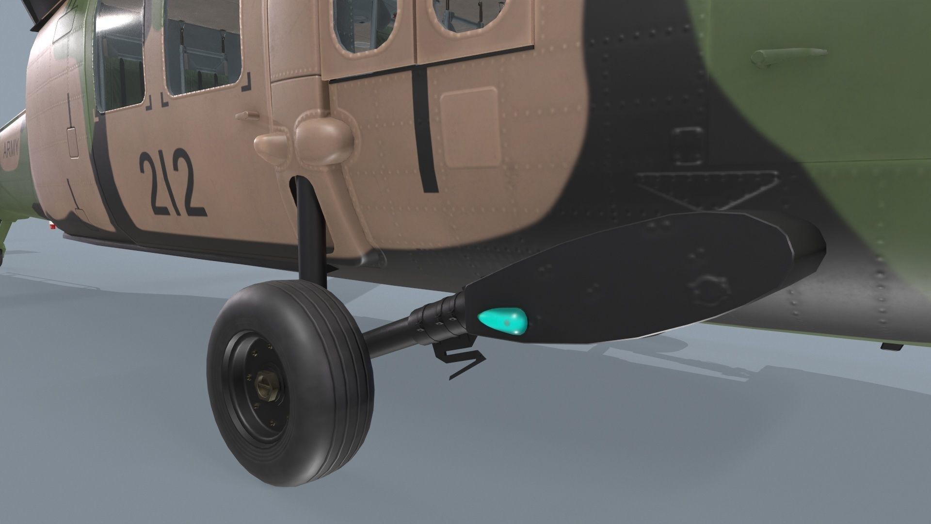 UH-60 Black Hawk Australian Army Complex Animation Low-poly 3D model_17