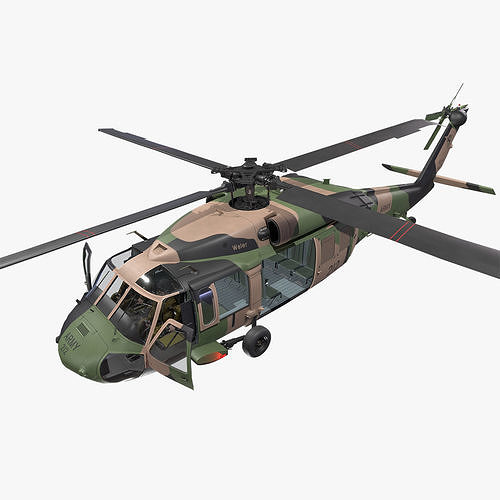 UH-60 Black Hawk Australian Army Complex Animation Low-poly 3D model