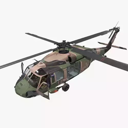 UH-60 Black Hawk Australian Army Complex Animation Low-poly 3D model