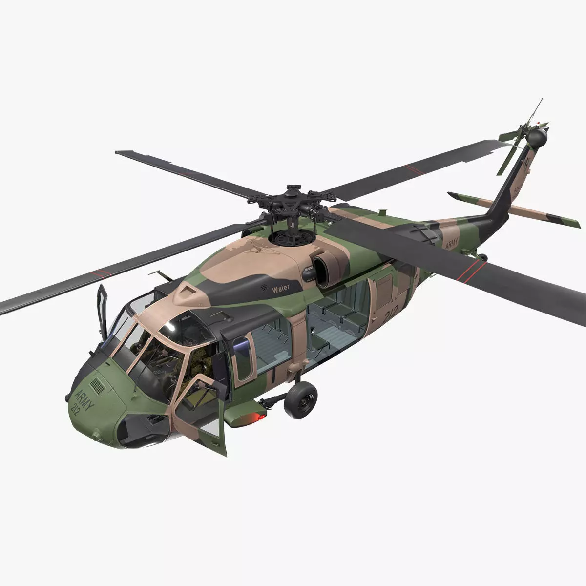 UH-60 Black Hawk Australian Army Complex Animation Low-poly 3D model_0