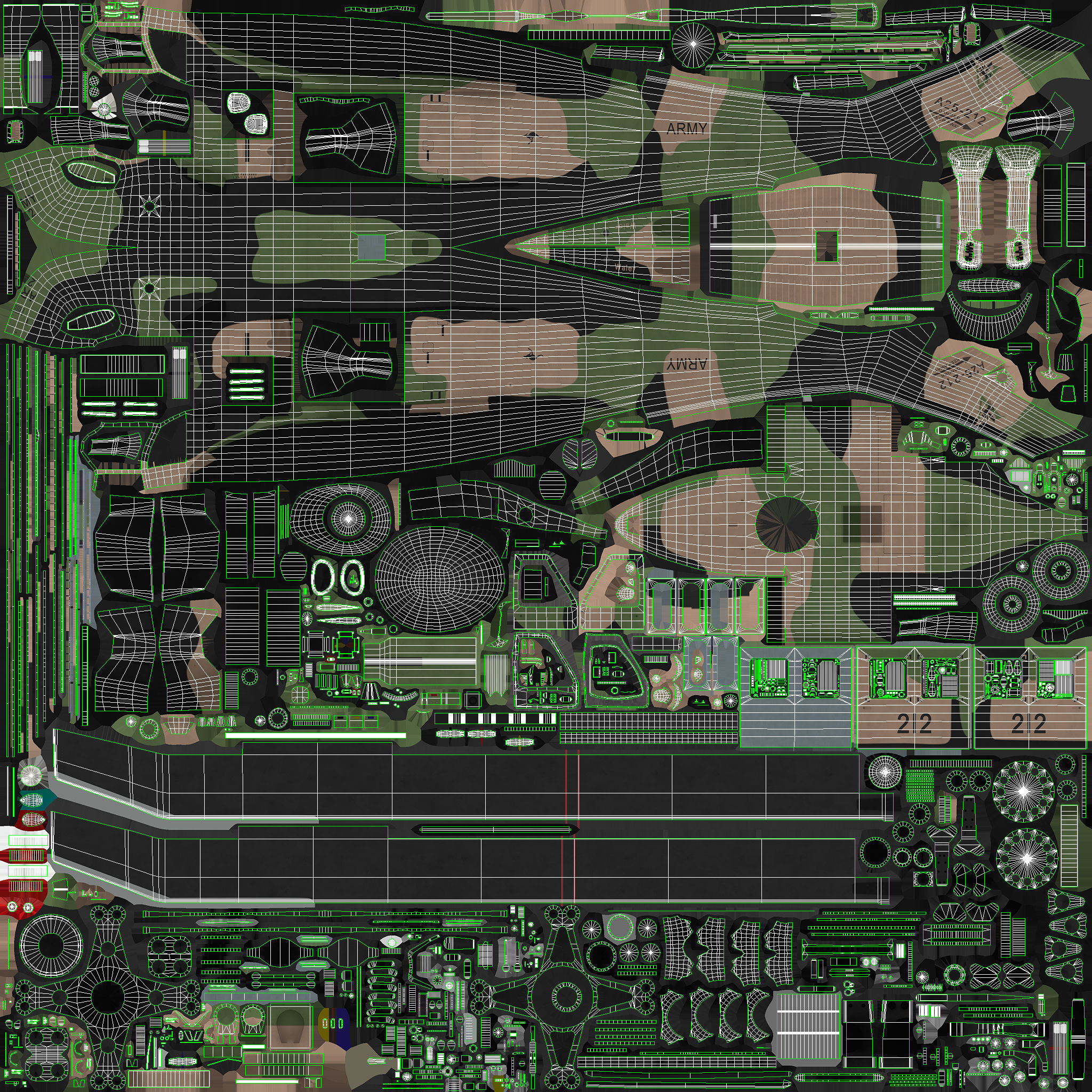 UH-60 Black Hawk Australian Army Complex Animation Low-poly 3D model_37