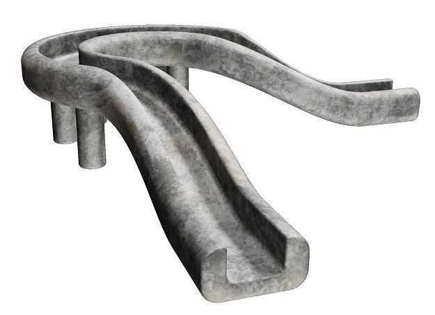 Flyover Stone Bridge Low-poly 3D model_2