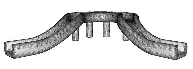 Flyover Stone Bridge Low-poly 3D model_3