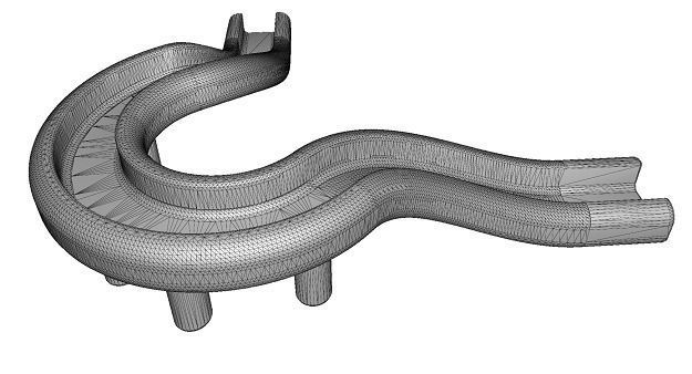 Flyover Stone Bridge Low-poly 3D model_4
