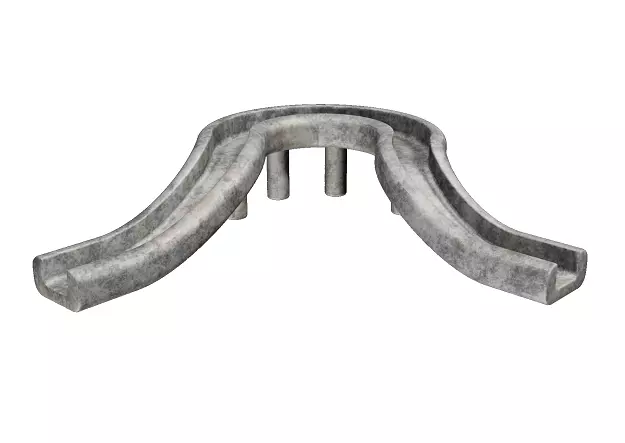 Flyover Stone Bridge Low-poly 3D model_0