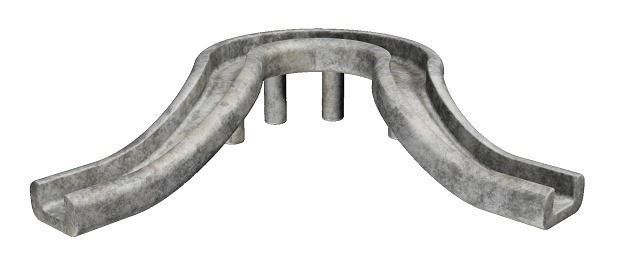 Flyover Stone Bridge Low-poly 3D model_1