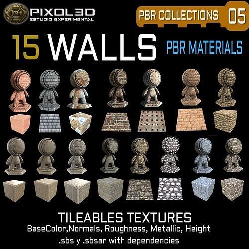 WALLS 15 PBR Tileable Textures Texture Texture Texture