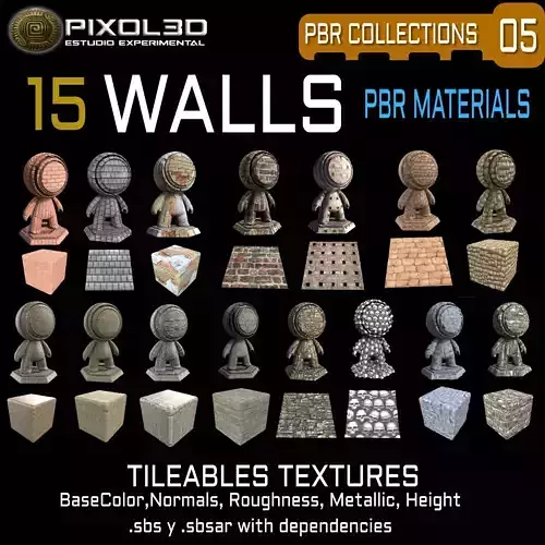 WALLS 15 PBR Tileable Textures Texture Texture Texture