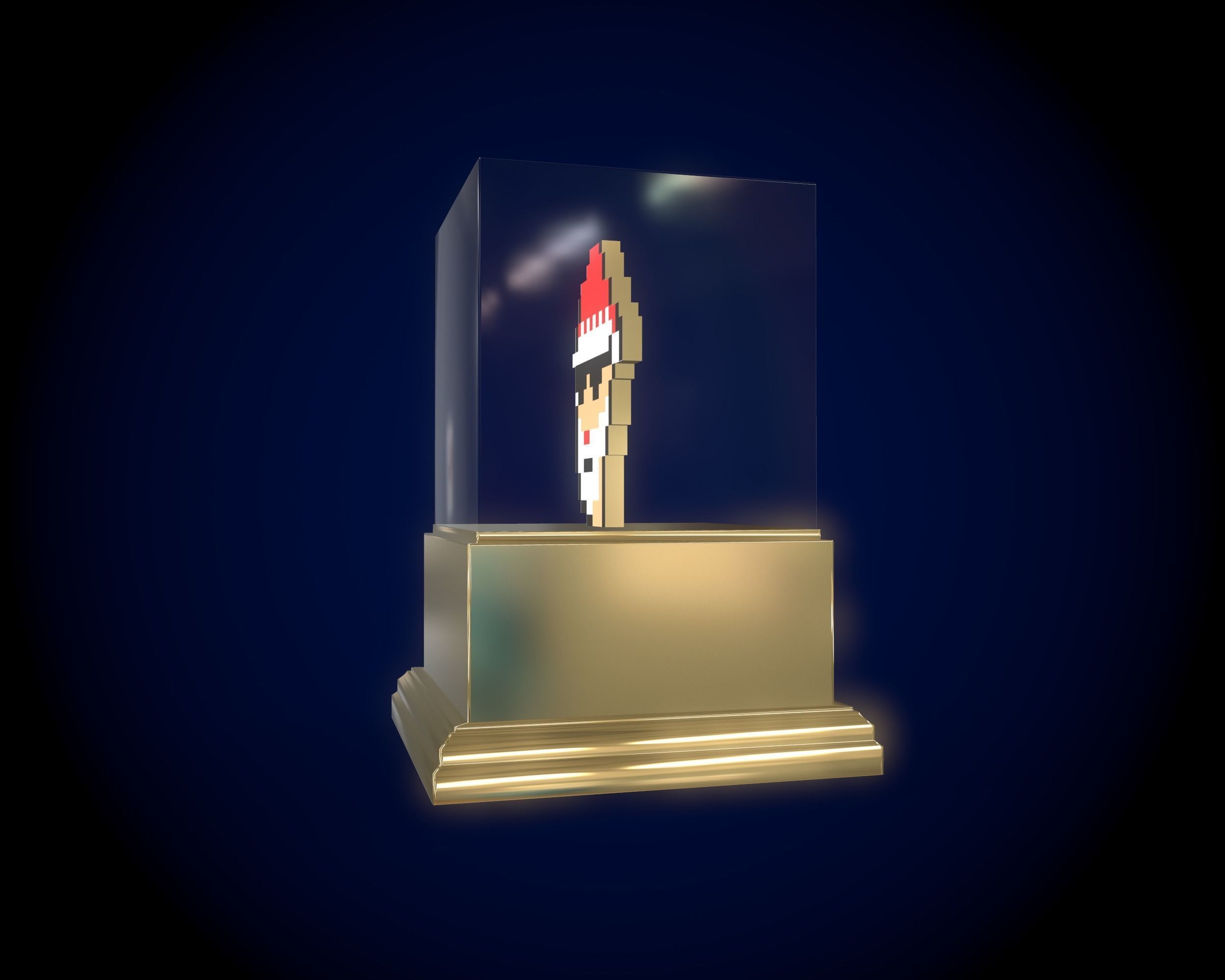 Gold Punk Santa Low-poly 3D model_4