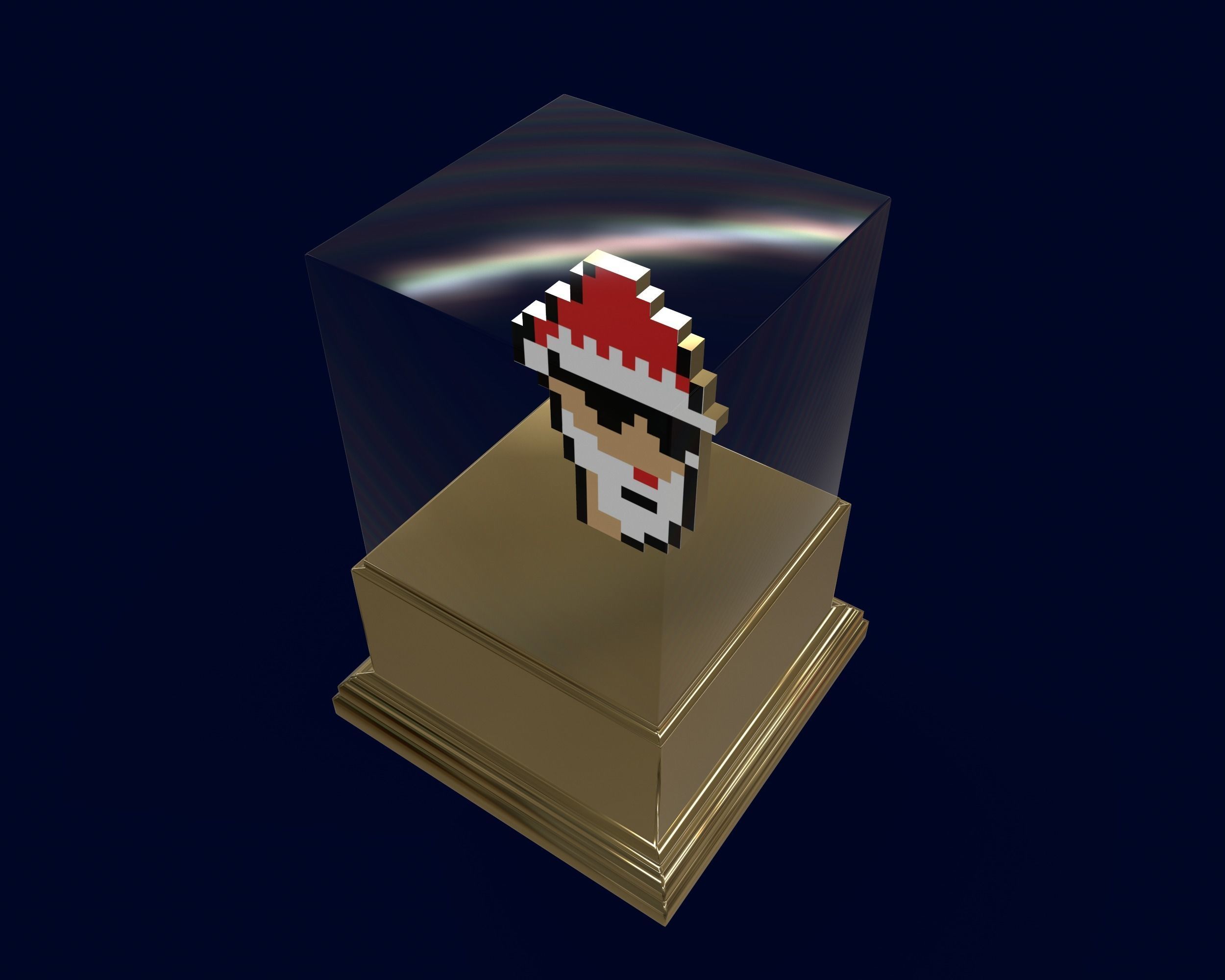 Gold Punk Santa Low-poly 3D model_12