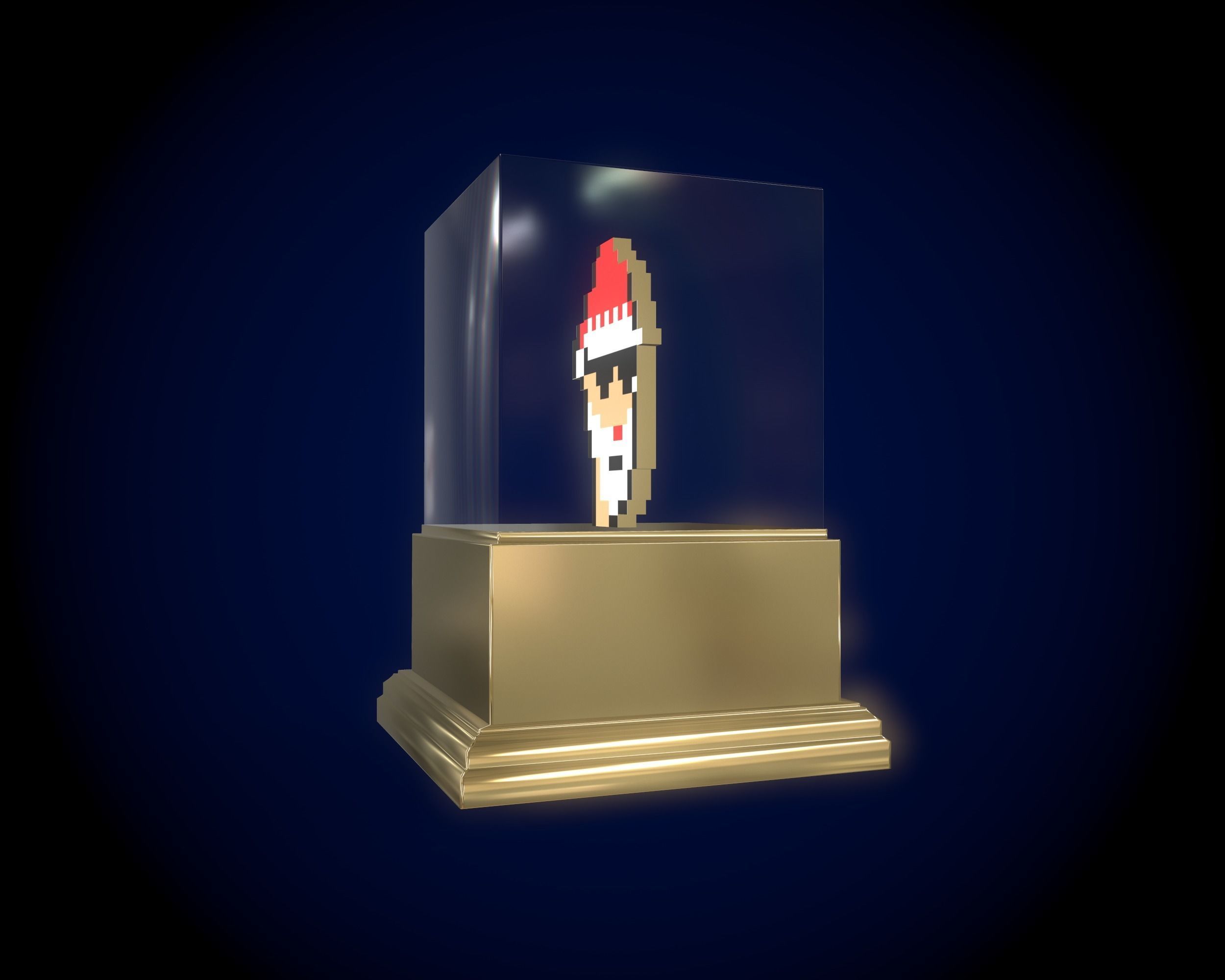Gold Punk Santa Low-poly 3D model_9