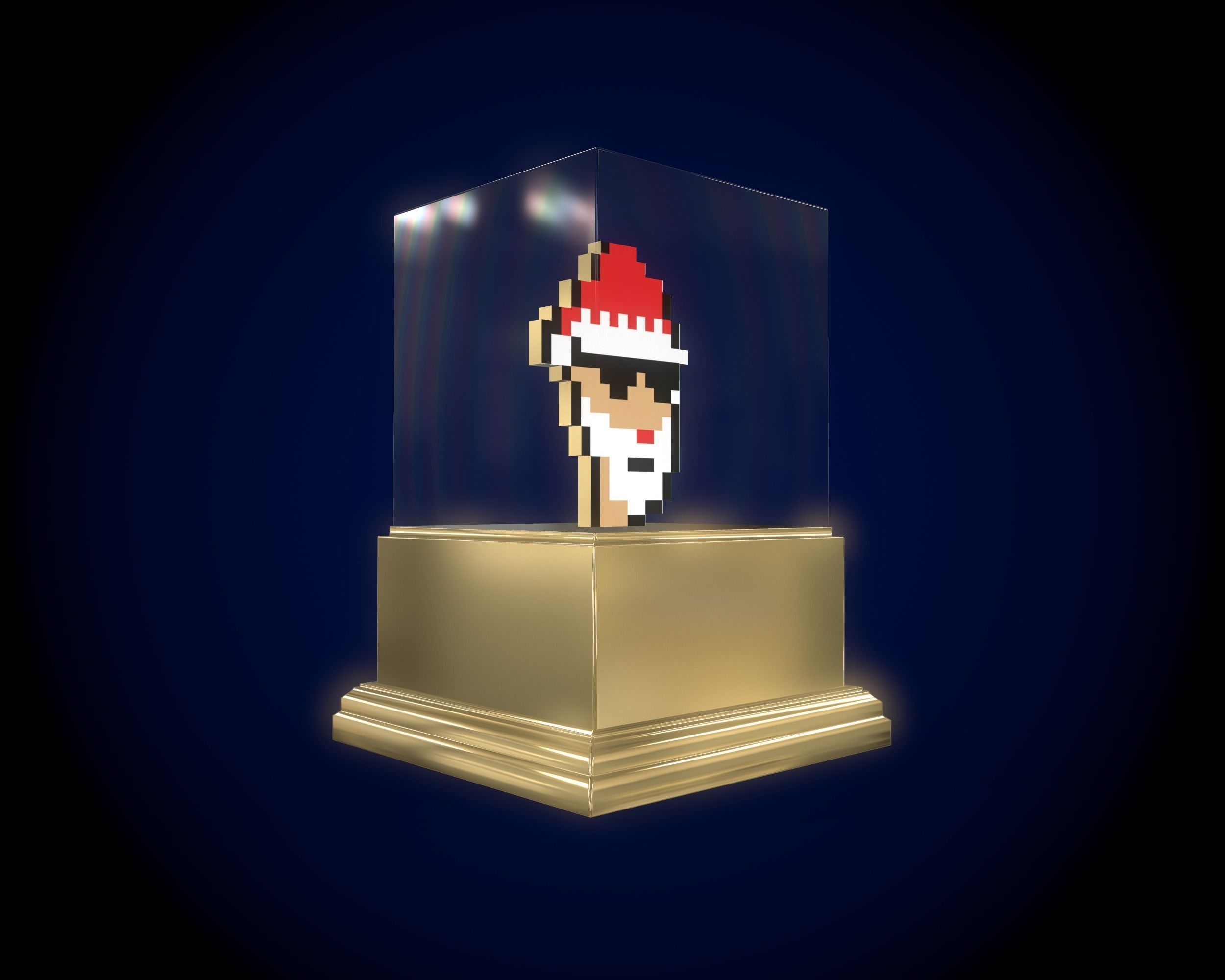 Gold Punk Santa Low-poly 3D model_6