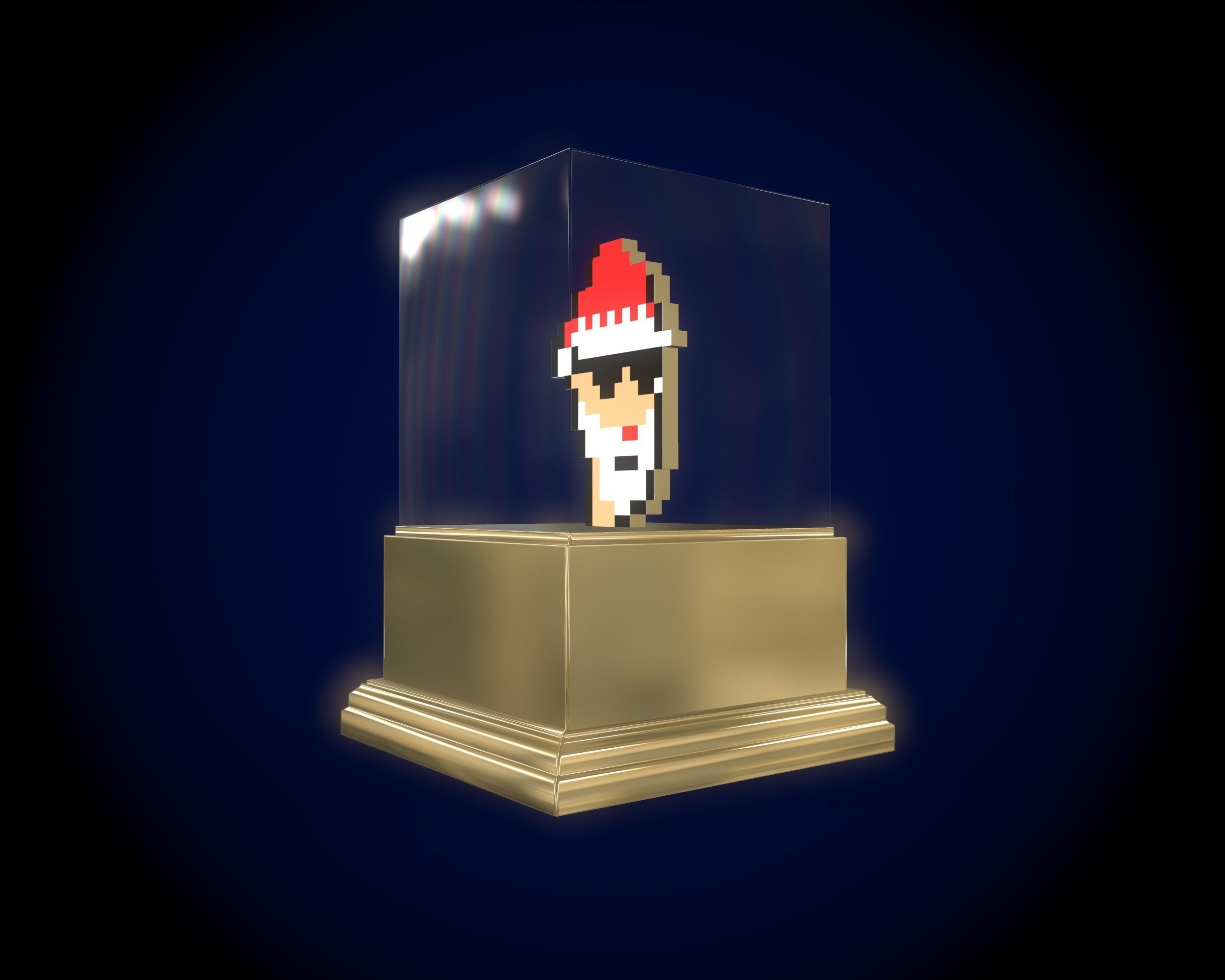 Gold Punk Santa Low-poly 3D model_3