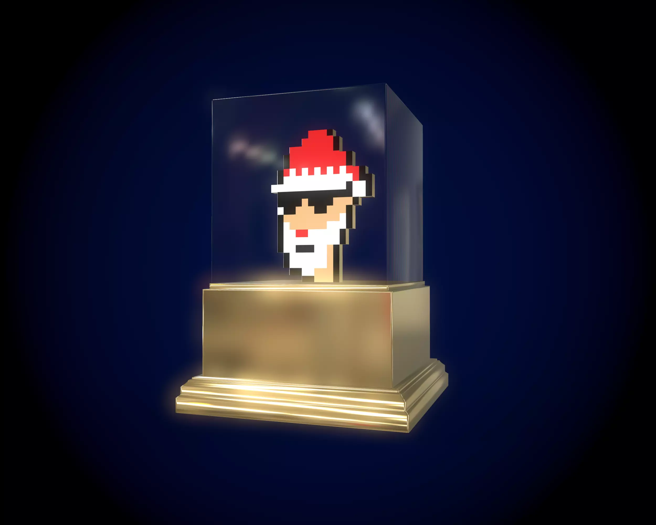 Gold Punk Santa Low-poly 3D model_0