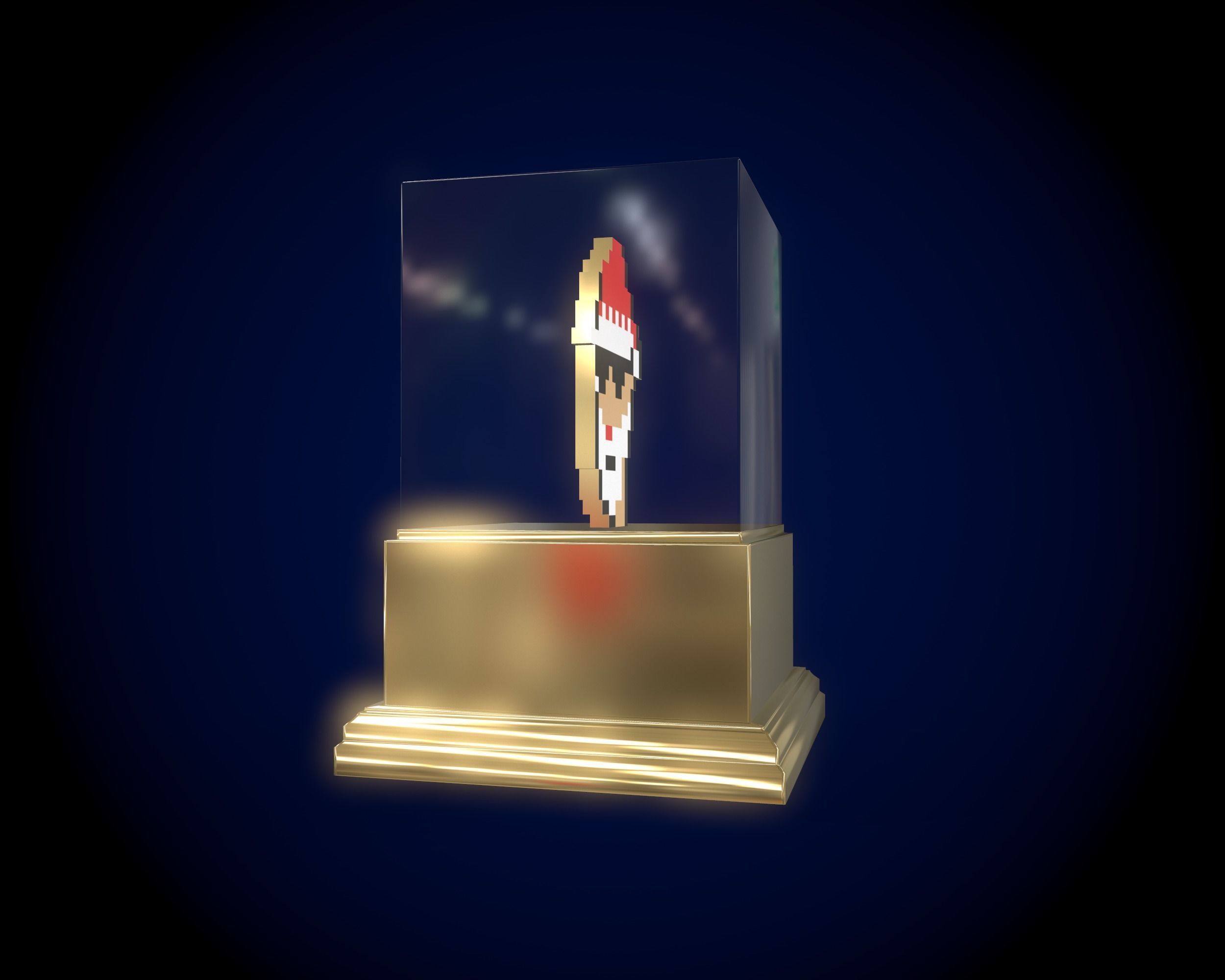 Gold Punk Santa Low-poly 3D model_5