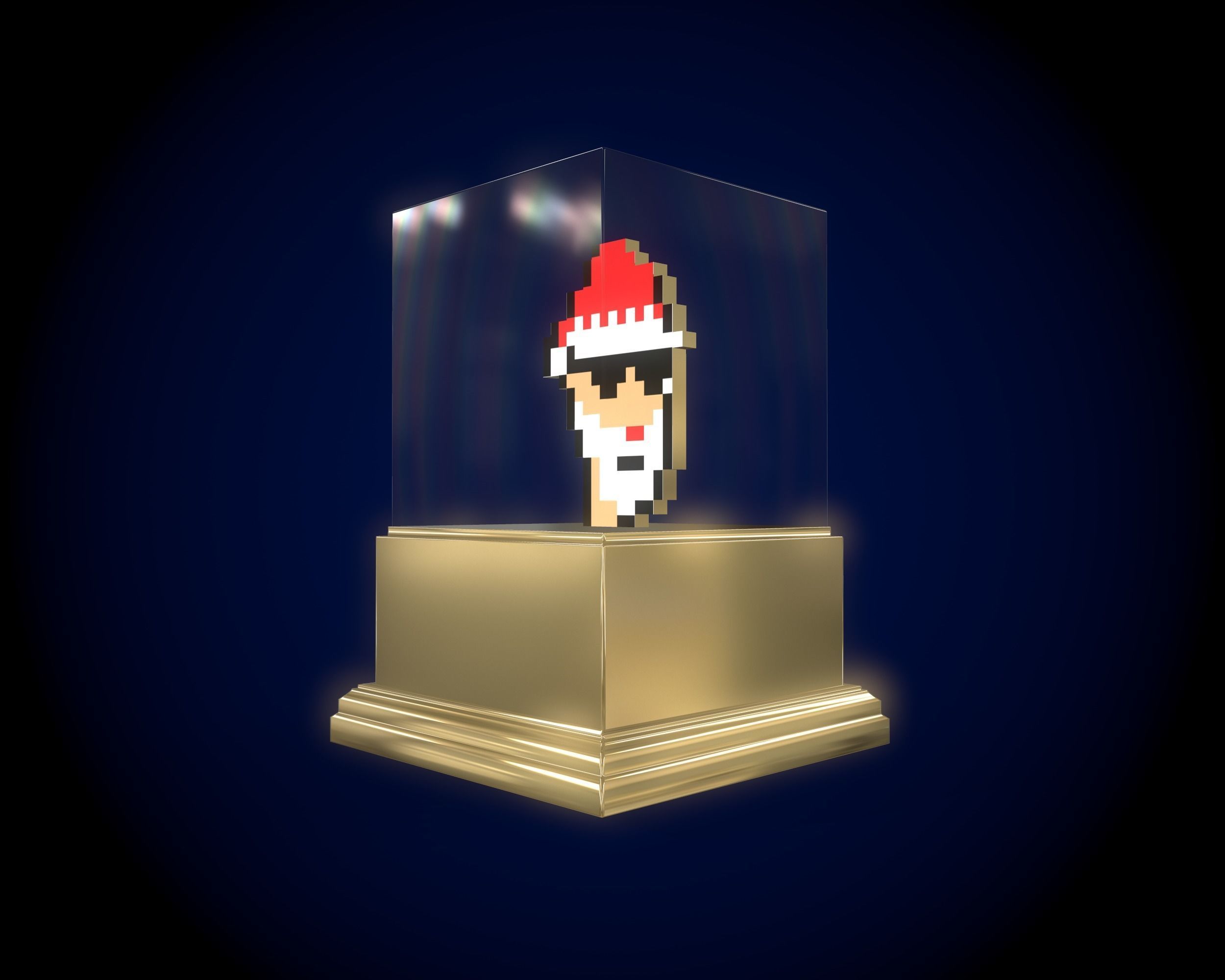 Gold Punk Santa Low-poly 3D model_7