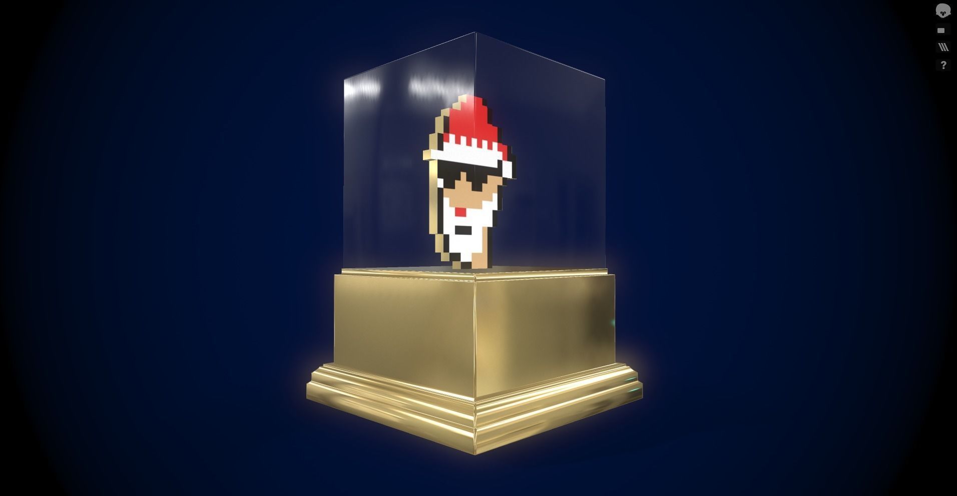 Gold Punk Santa Low-poly 3D model_2